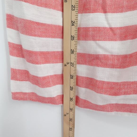 Soft Surroundings Linen Blend Cold Shoulder Red Striped Tunic Beach Women Size S - Picture 6 of 11